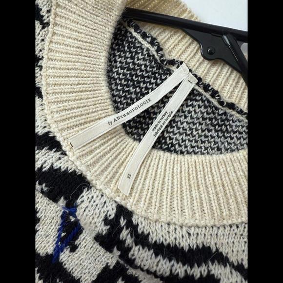 Anthropologie Embroidered Floral Pop Wool Sweater Pullover Crewneck NEW Sz Xxs - Picture 7 of 9